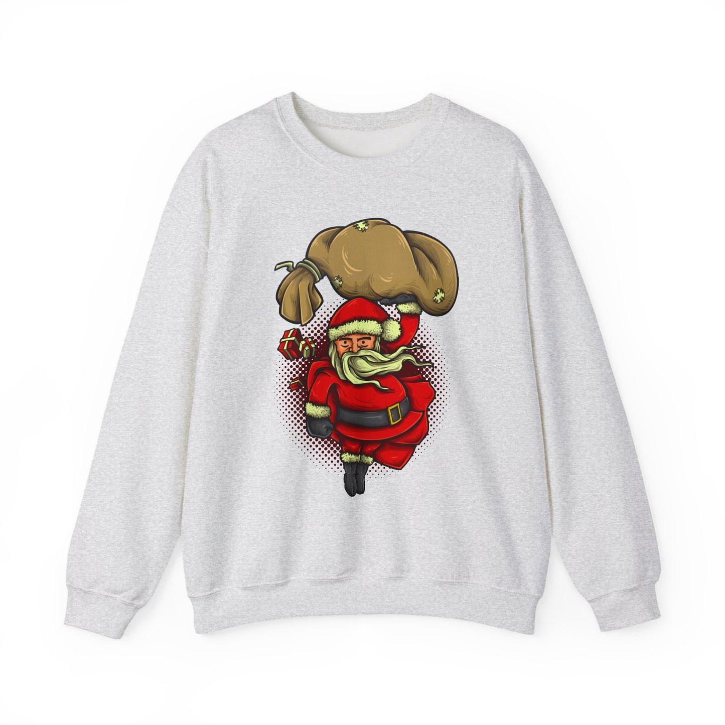 Funny Christmas Santa Crewneck Sweatshirt | Holiday Cheer | Men's