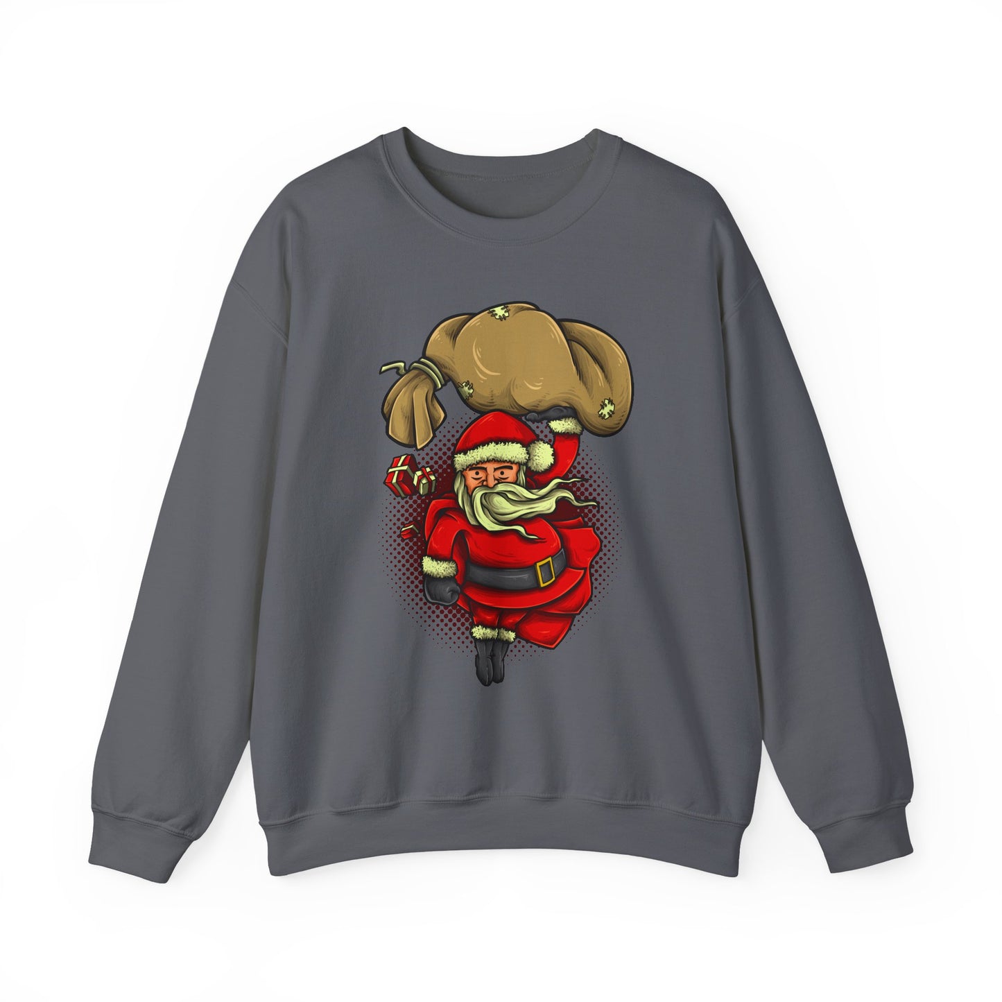 Funny Christmas Santa Crewneck Sweatshirt | Holiday Cheer | Men's