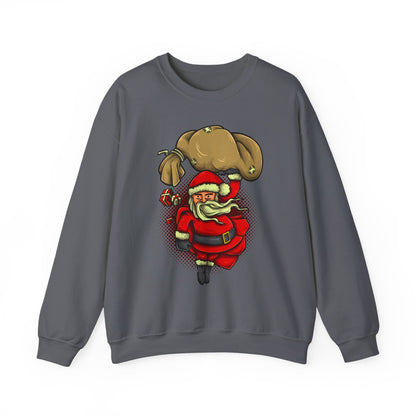 Funny Christmas Santa Crewneck Sweatshirt | Holiday Cheer | Men's