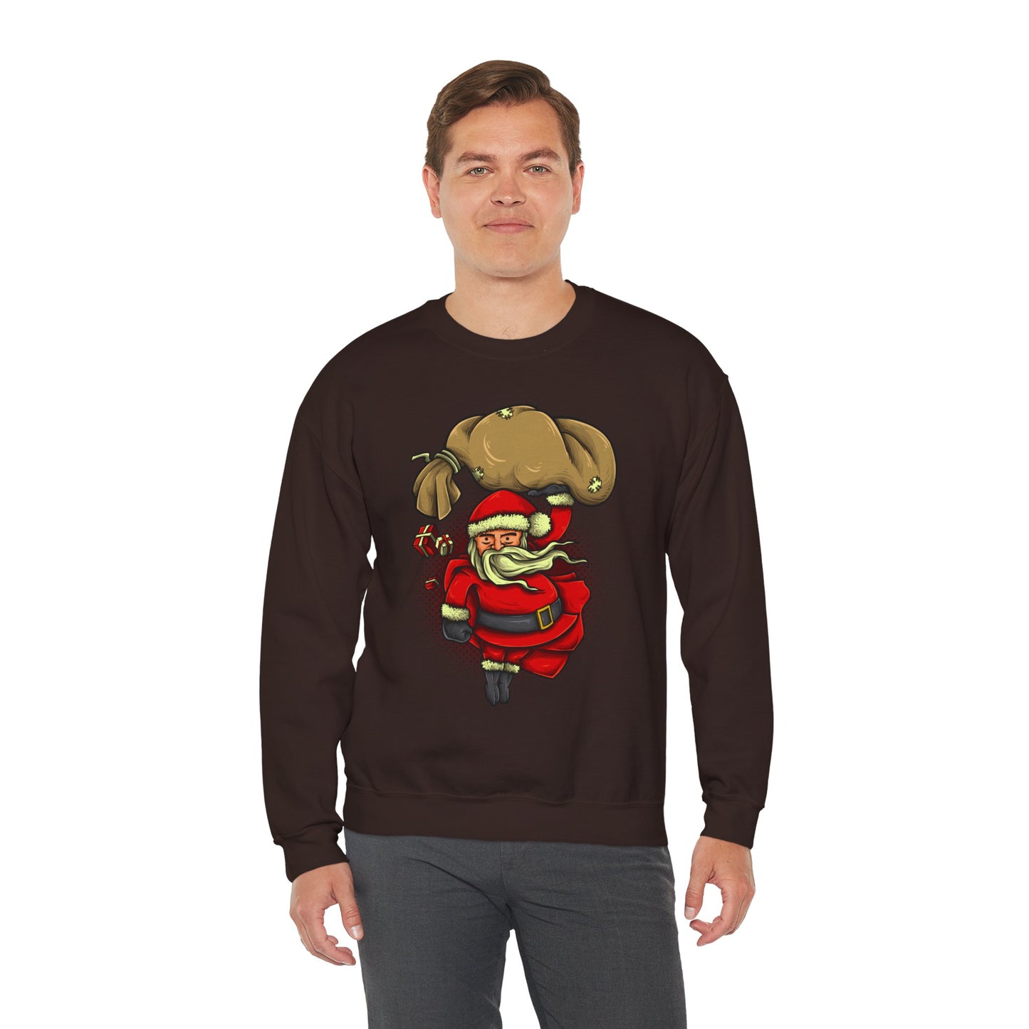 Funny Christmas Santa Crewneck Sweatshirt | Holiday Cheer | Men's