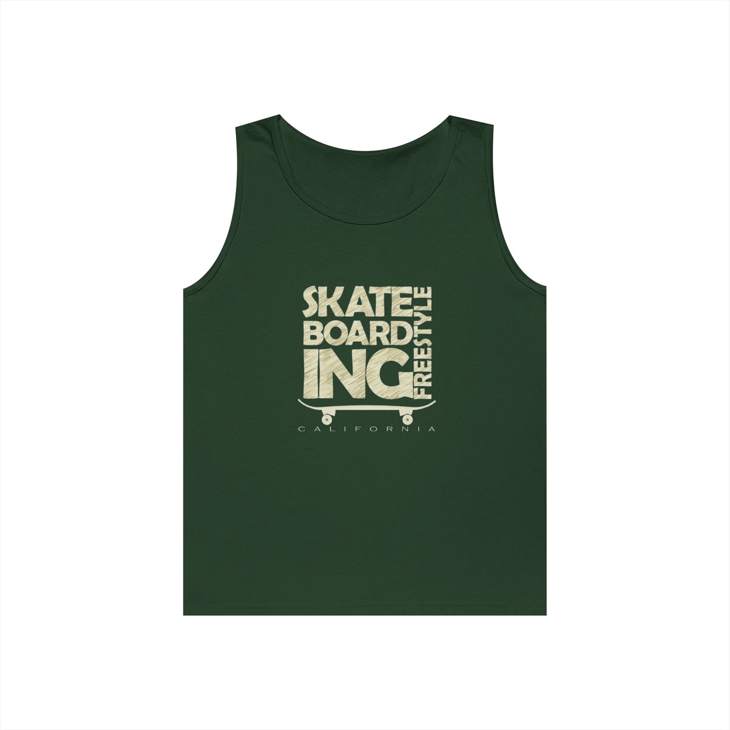 Skateboard Freestyle Men'sHeavy Cotton Tank Top - Summer Vibes and Street Style