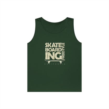 Skateboard Freestyle Men'sHeavy Cotton Tank Top - Summer Vibes and Street Style