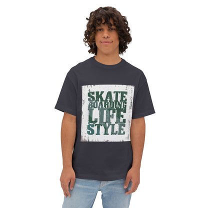 Skateboarding Lifestyle Oversized Boxy Tee - Men's Graphic T-Shirt