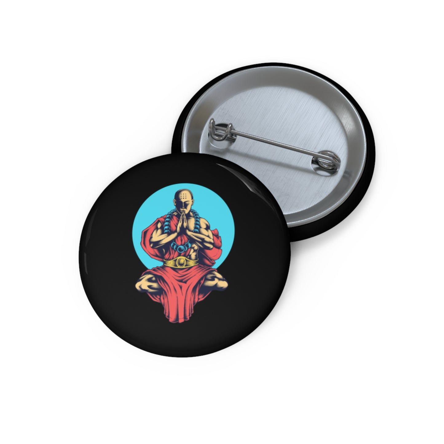 Custom Buddha Meditation Pin Button - Unique Artwork for Peace Lovers