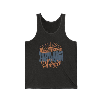 Surf Hawaii Men's  Jersey Tank Top - Pacific Ocean Graphic