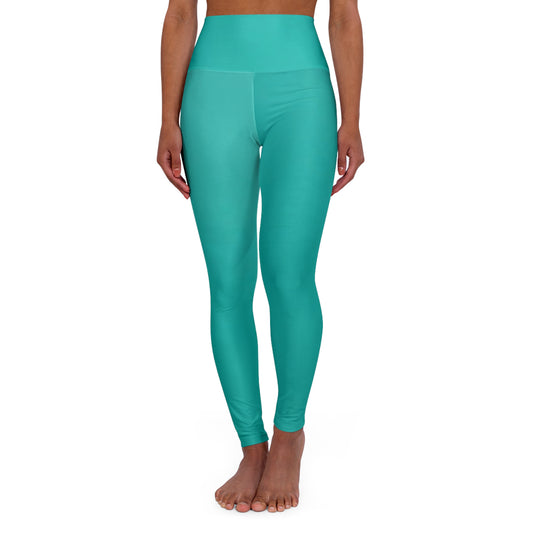High Waisted Yoga Leggings in Aqua – Comfortable Activewear for Fitness Enthusiasts