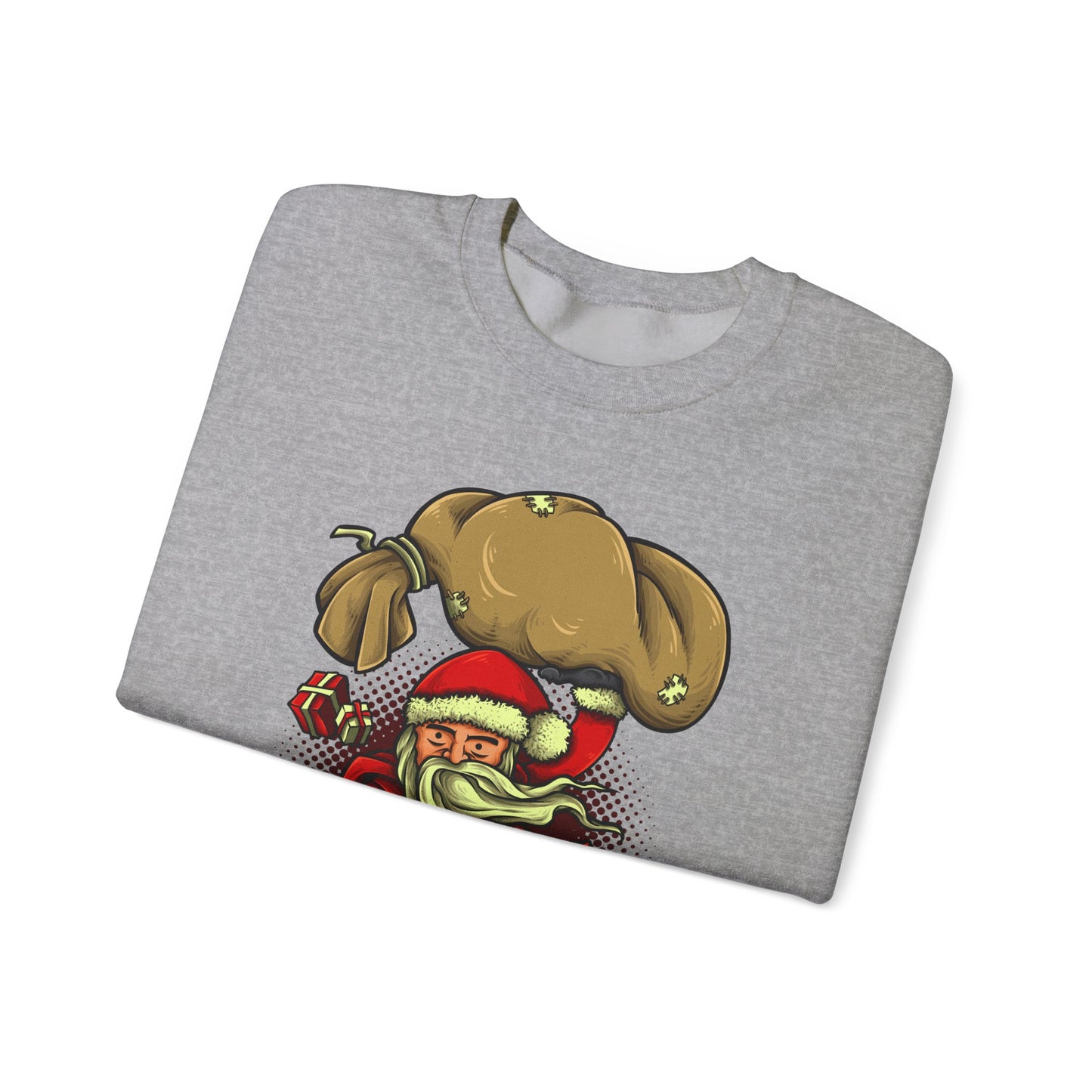 Funny Christmas Santa Crewneck Sweatshirt | Holiday Cheer | Men's