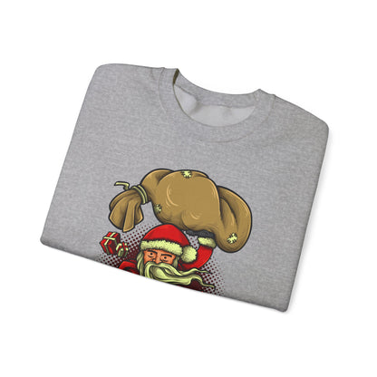 Funny Christmas Santa Crewneck Sweatshirt | Holiday Cheer | Men's