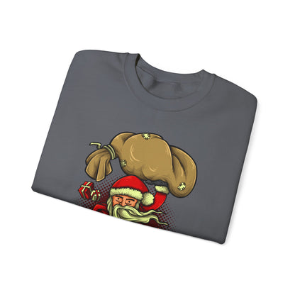 Funny Christmas Santa Crewneck Sweatshirt | Holiday Cheer | Men's