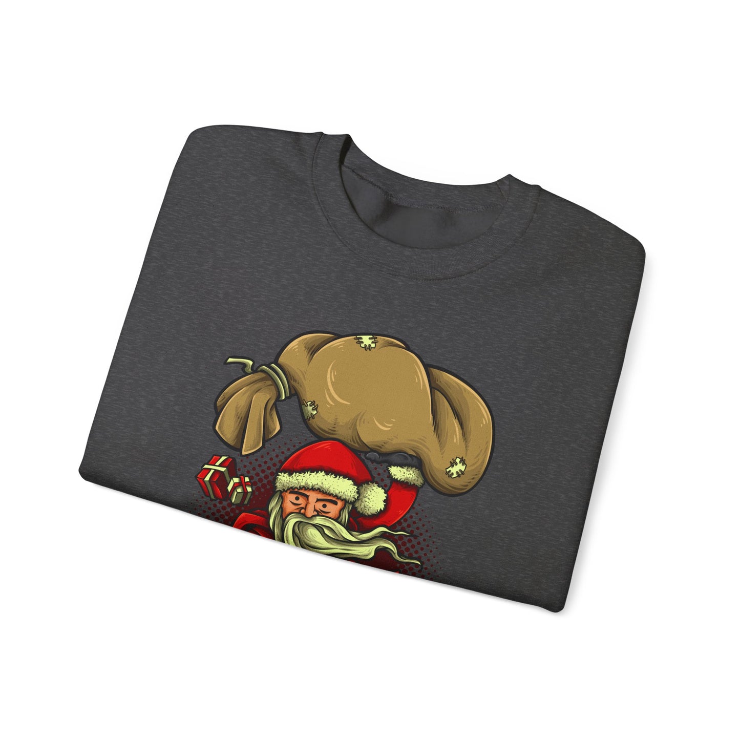 Funny Christmas Santa Crewneck Sweatshirt | Holiday Cheer | Men's