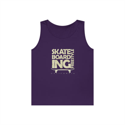 Skateboard Freestyle Men'sHeavy Cotton Tank Top - Summer Vibes and Street Style